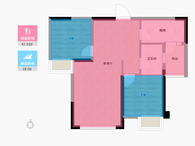 重庆-重庆市-银河公园山水-53.94-户型库-动静分区