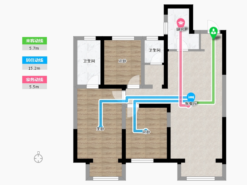 河北省-石家庄市-新兴花语原乡(新兴城)-80.99-户型库-动静线