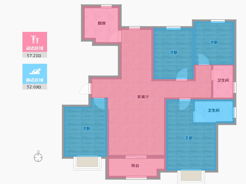 河北省-石家庄市-富丽华-96.40-户型库-动静分区