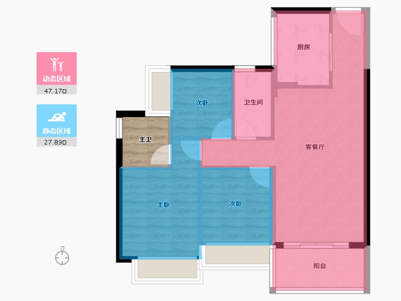 广东省-广州市-时代天境（黄埔)-71.05-户型库-动静分区