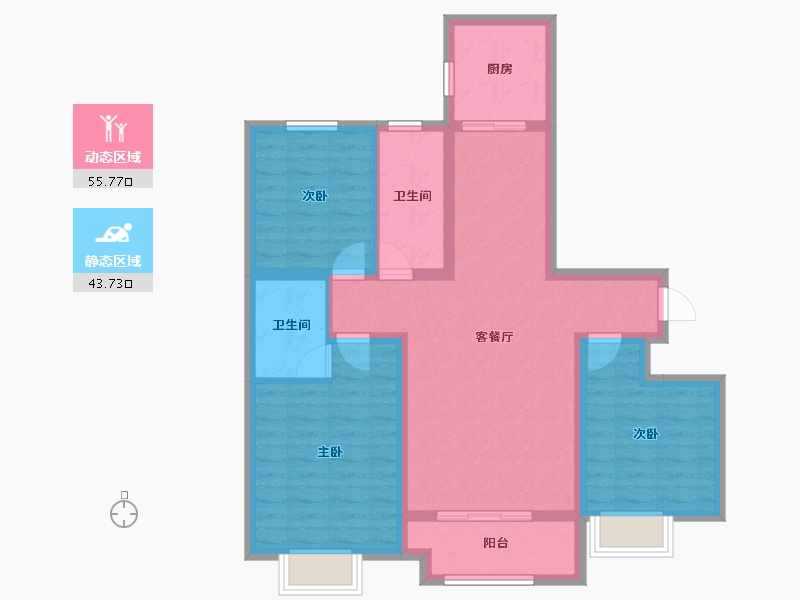 河北省-石家庄市-富丽华-88.42-户型库-动静分区