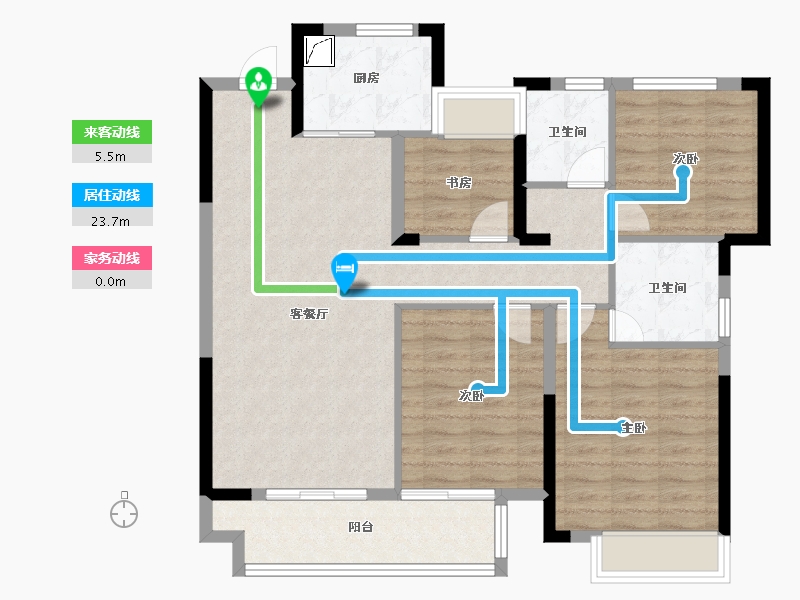 浙江省-绍兴市-佳源湖映江南-96.00-户型库-动静线