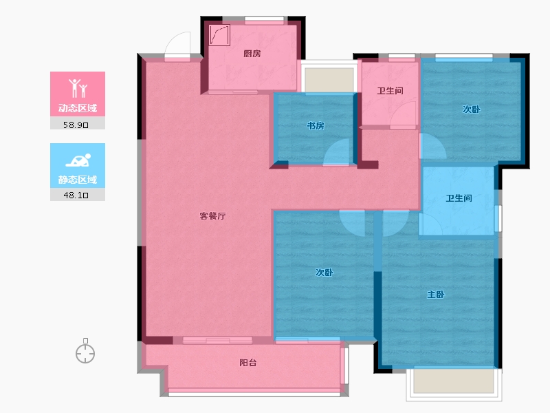 浙江省-绍兴市-佳源湖映江南-96.00-户型库-动静分区