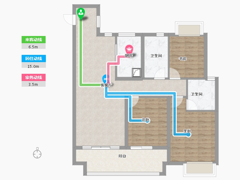 江苏省-无锡市-新力翡翠湾-92.25-户型库-动静线