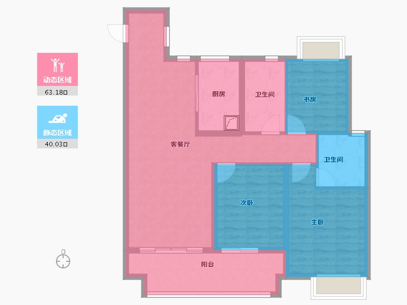 江苏省-无锡市-新力翡翠湾-92.25-户型库-动静分区