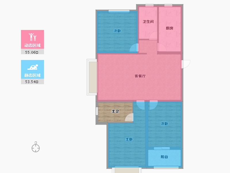 山东省-潍坊市-城投麓台雅园-103.82-户型库-动静分区