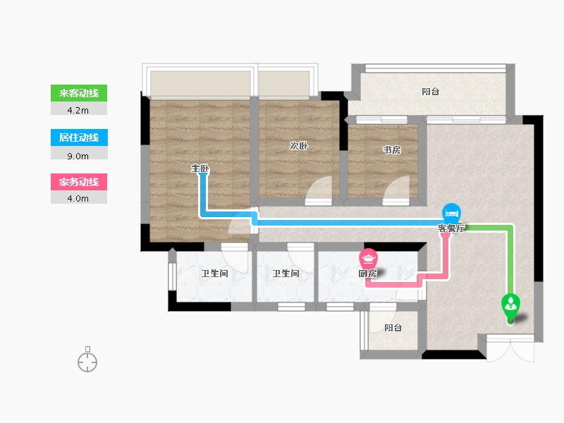 重庆-重庆市-中建滨江星城-68.95-户型库-动静线