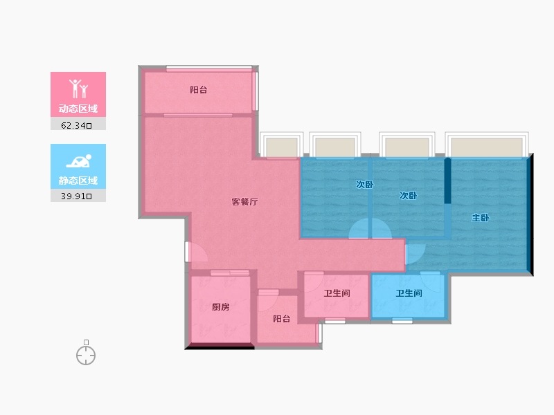 重庆-重庆市-中国铁建山语桃源-91.84-户型库-动静分区