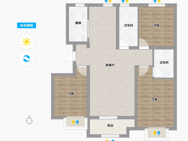 河北省-石家庄市-富丽华-81.56-户型库-采光通风