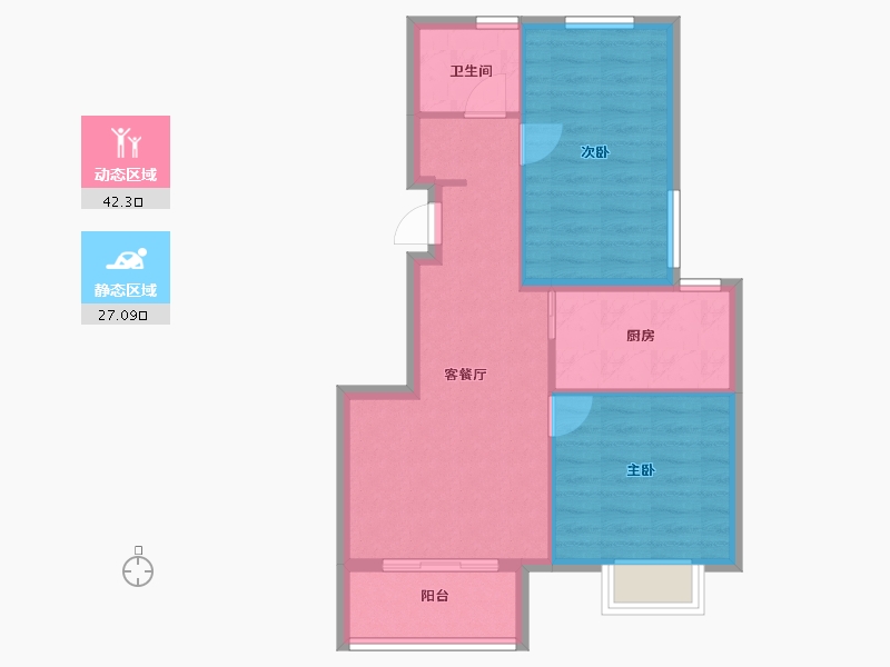 浙江省-宁波市-红星紫御半岛-62.39-户型库-动静分区