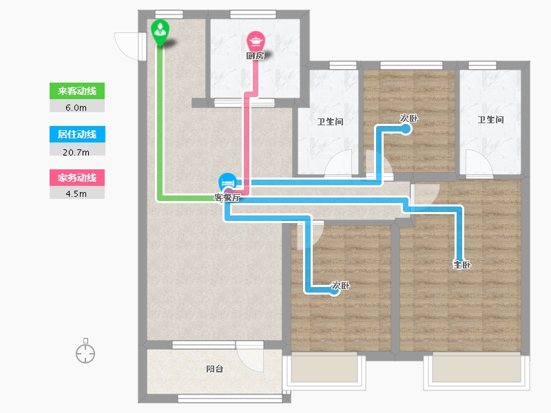 山东省-青岛市-青岛龙湖光年-88.20-户型库-动静线