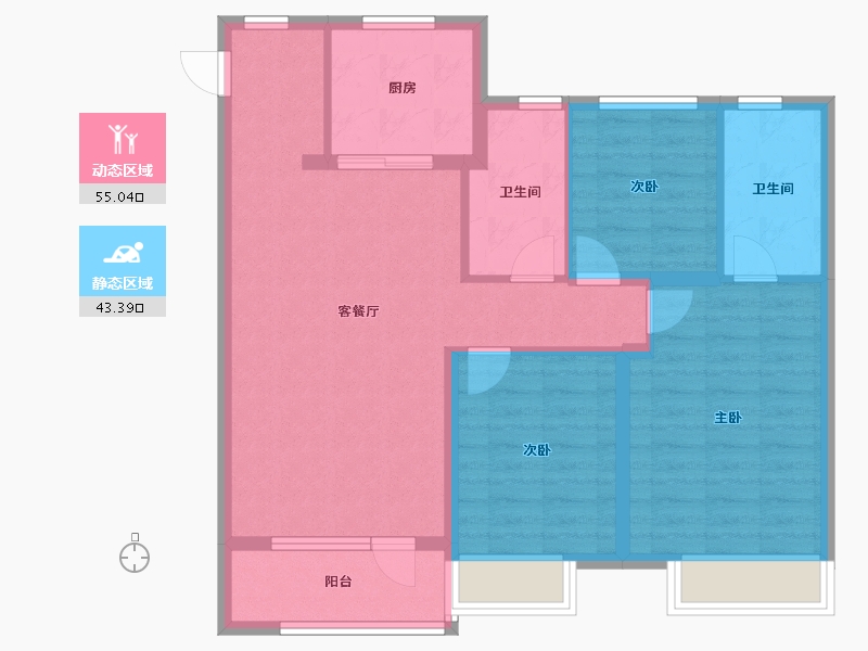 山东省-青岛市-青岛龙湖光年-88.20-户型库-动静分区