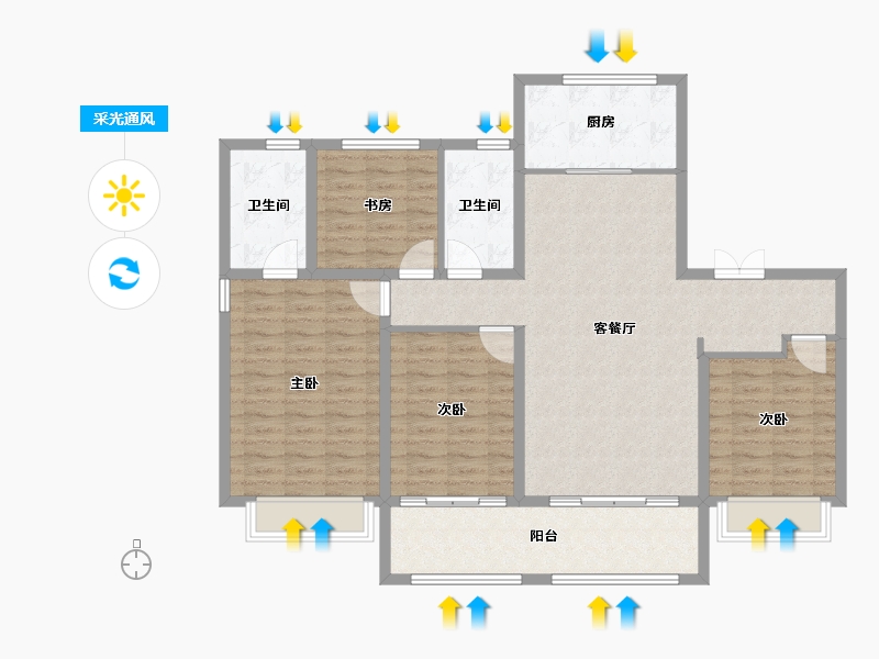 山东省-潍坊市-城投麓台雅园-122.15-户型库-采光通风