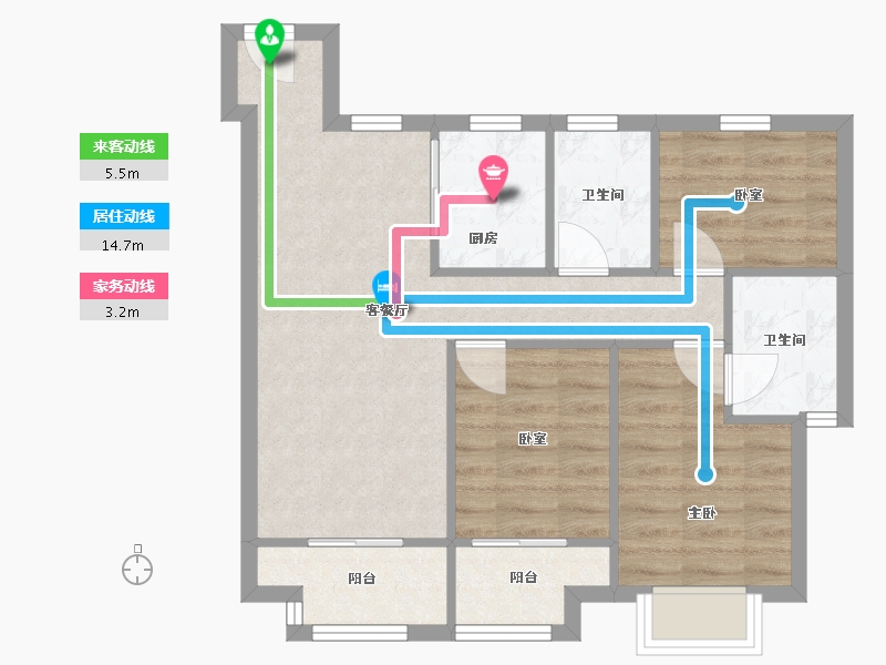 湖北省-武汉市-新城桃李郡-91.00-户型库-动静线