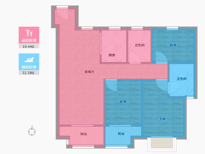 湖北省-武汉市-新城桃李郡-91.00-户型库-动静分区