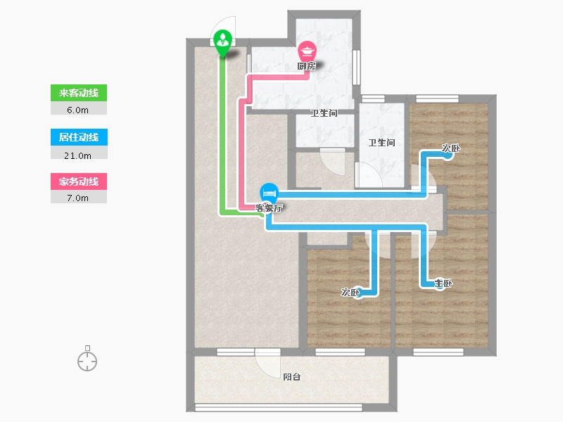 山东省-青岛市-青岛龙湖光年-83.13-户型库-动静线