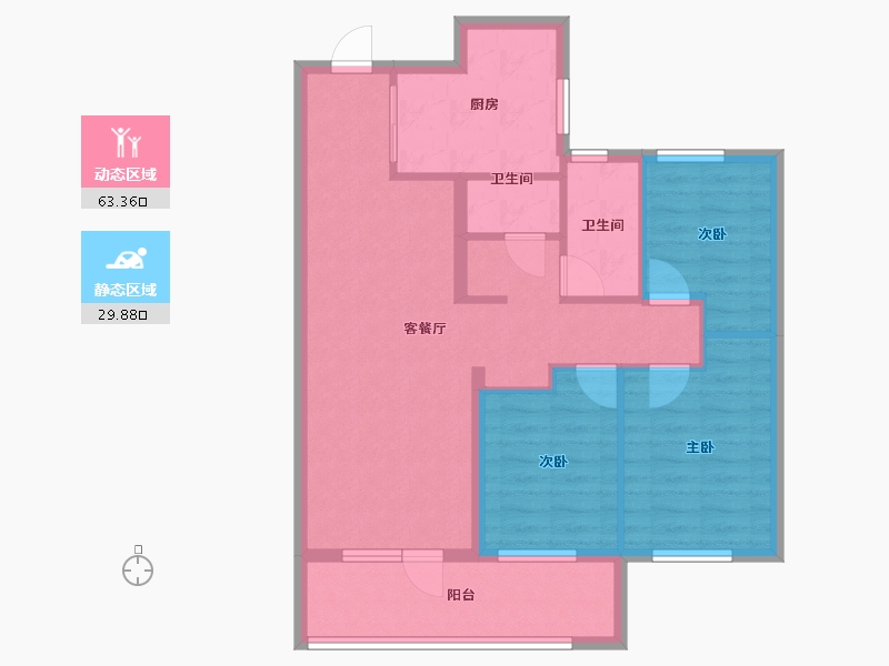 山东省-青岛市-青岛龙湖光年-83.13-户型库-动静分区