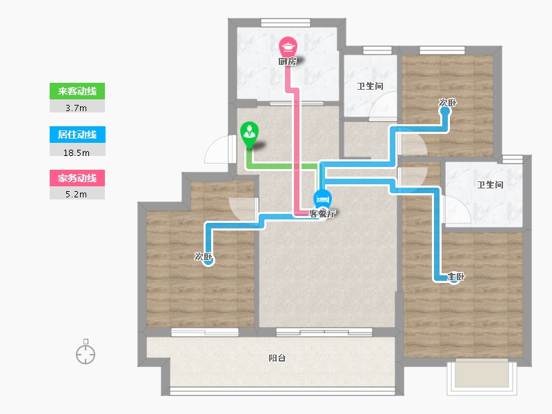 浙江省-宁波市-红星紫御半岛-84.00-户型库-动静线