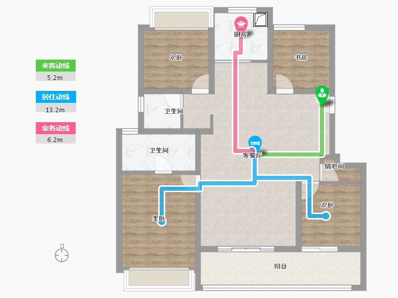 江苏省-无锡市-蠡湖国际小镇-105.73-户型库-动静线