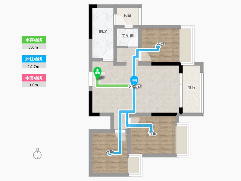 重庆-重庆市-飞洋西宸悦府-64.84-户型库-动静线