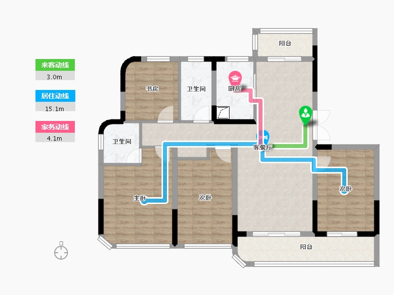 浙江省-绍兴市-嵊州金昌香湖明月-109.12-户型库-动静线