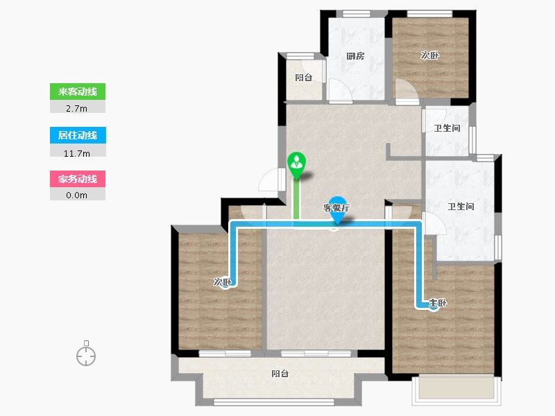 陕西省-西安市-陕建荣华臻萃府-96.00-户型库-动静线