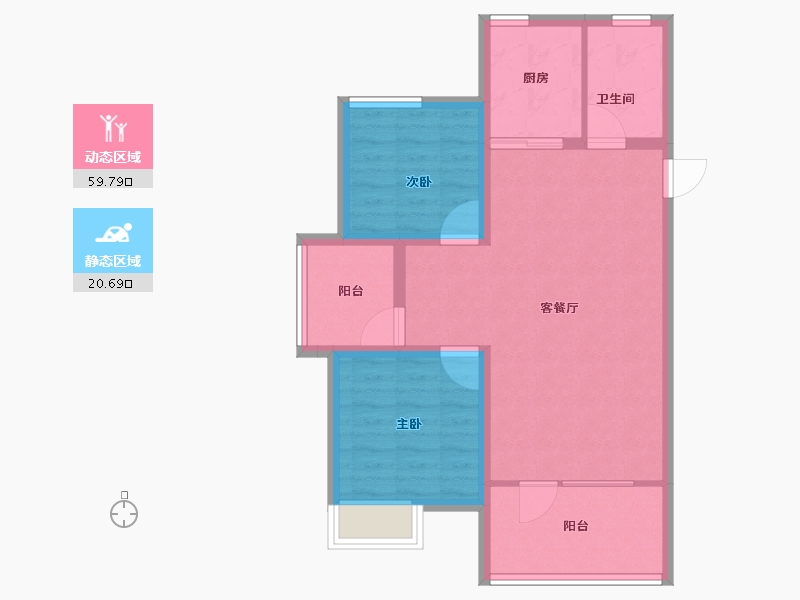 山东省-青岛市-京华海悦-72.00-户型库-动静分区