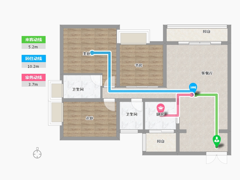 重庆-重庆市-江与江南-88.01-户型库-动静线