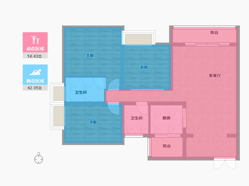 重庆-重庆市-江与江南-88.01-户型库-动静分区