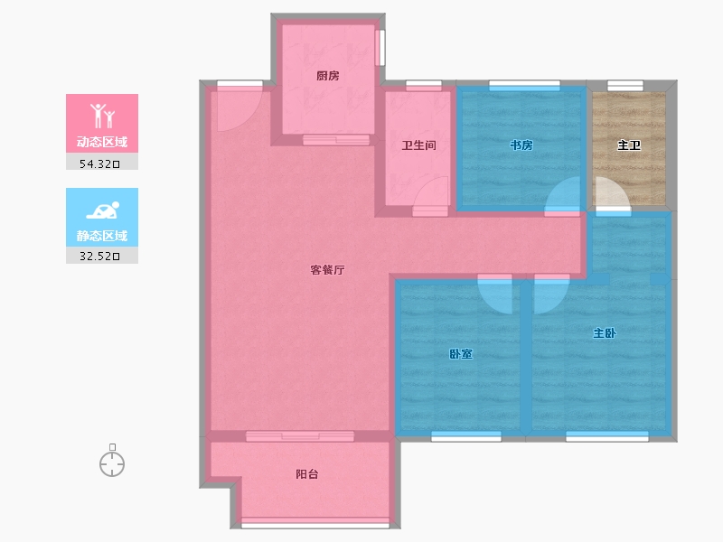 江苏省-徐州市-璟宸华府-80.92-户型库-动静分区