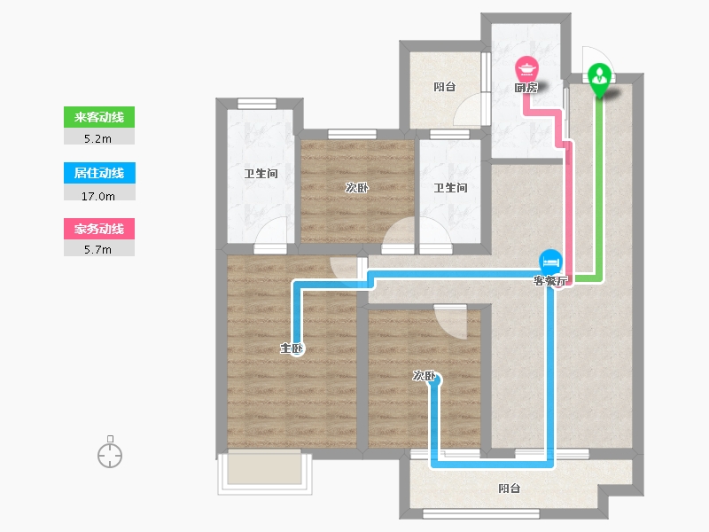 陕西省-西安市-陕建荣华臻萃府-84.20-户型库-动静线