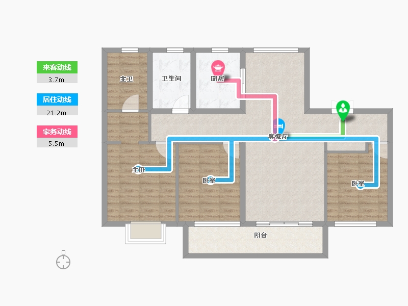 山东省-烟台市-石药健康城-102.76-户型库-动静线