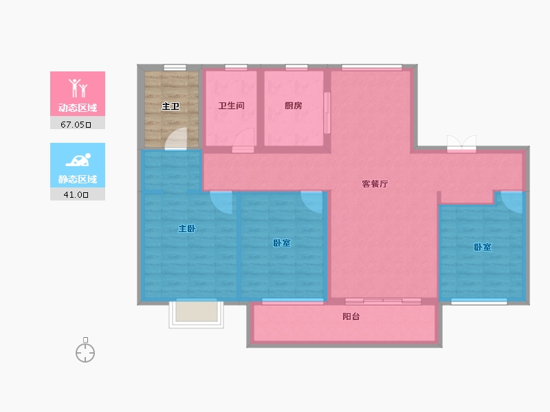 山东省-烟台市-石药健康城-102.76-户型库-动静分区