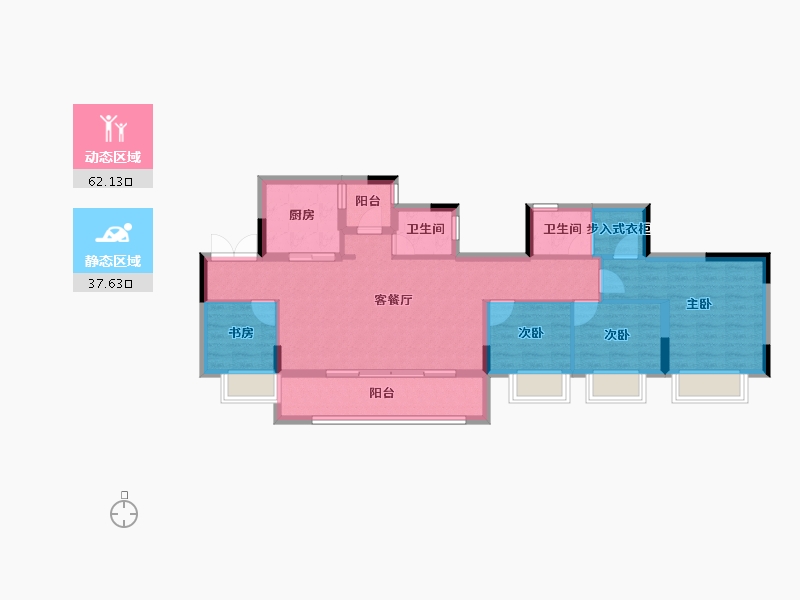 重庆-重庆市-海成北宸上院-88.85-户型库-动静分区