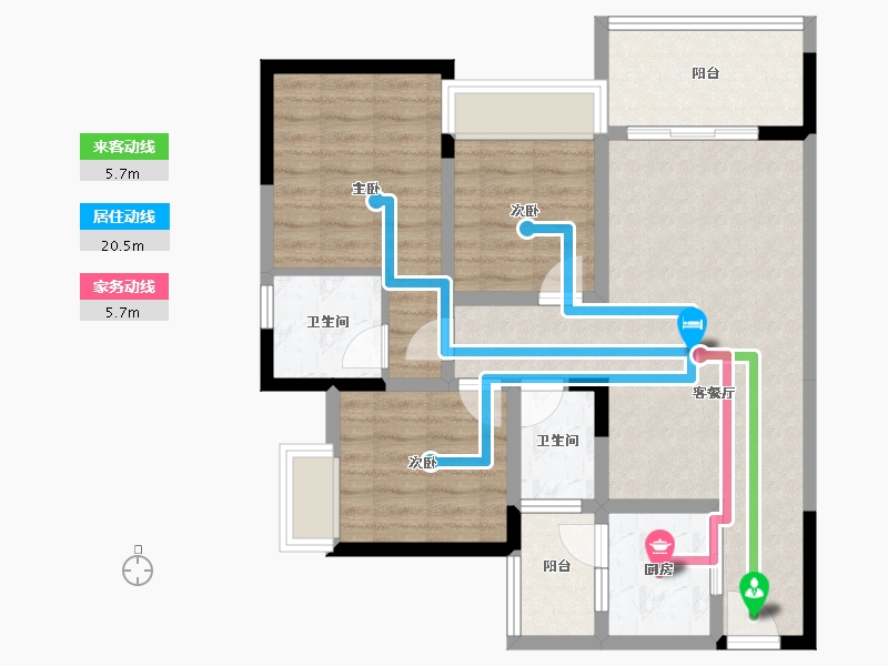 重庆-重庆市-江与江南-81.30-户型库-动静线