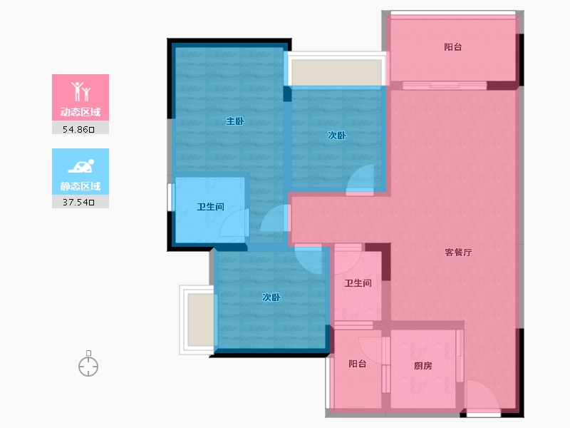 重庆-重庆市-江与江南-81.30-户型库-动静分区