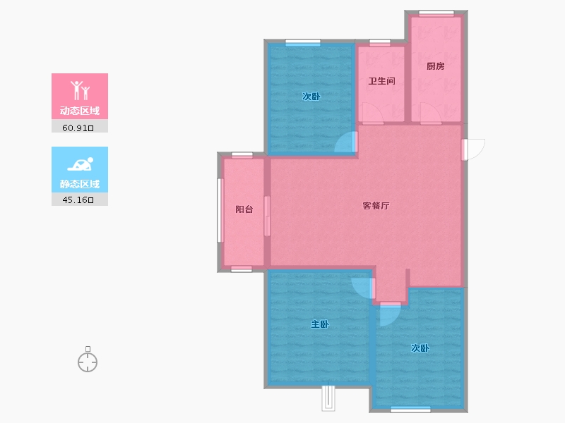 江苏省-徐州市-港利上城国际-95.32-户型库-动静分区