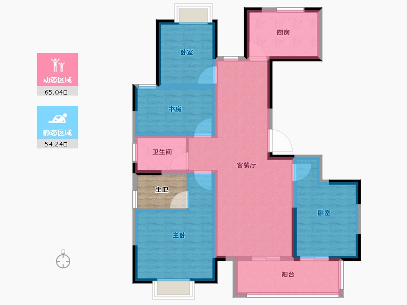 江苏省-徐州市-济高致远翡翠园-111.20-户型库-动静分区