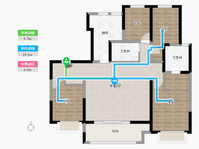 陕西省-西安市-陕建荣华臻萃府-104.00-户型库-动静线