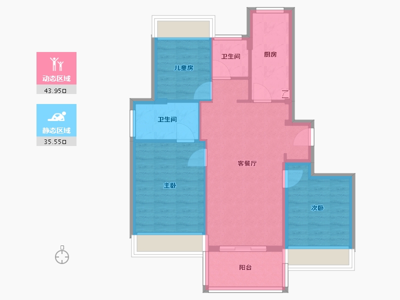 上海-上海市-融创唐镇-76.00-户型库-动静分区