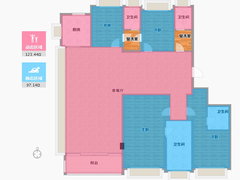 浙江省-温州市-万科翡翠天地-209.90-户型库-动静分区