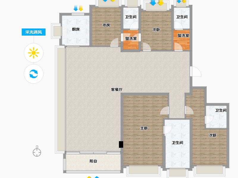 浙江省-温州市-万科翡翠天地-209.90-户型库-采光通风