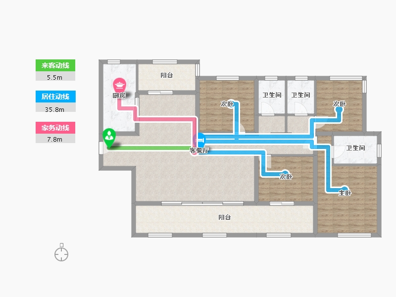 湖南省-怀化市-金为潇湘锦城-130.00-户型库-动静线