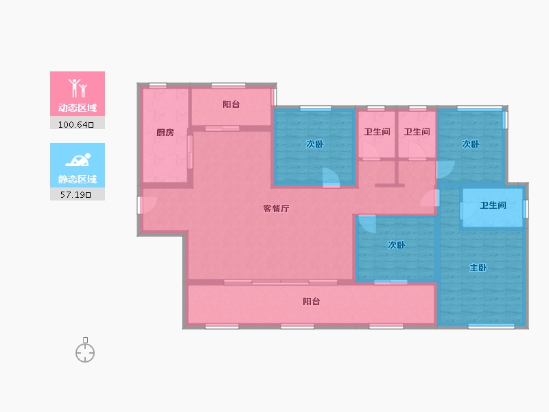 湖南省-怀化市-金为潇湘锦城-130.00-户型库-动静分区