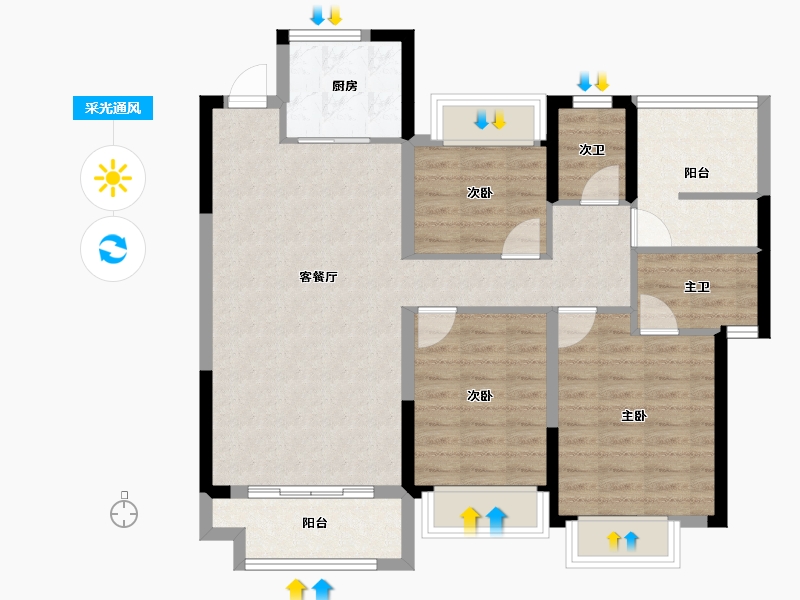 湖南省-长沙市-浏阳湾田·和悦家园-89.42-户型库-采光通风