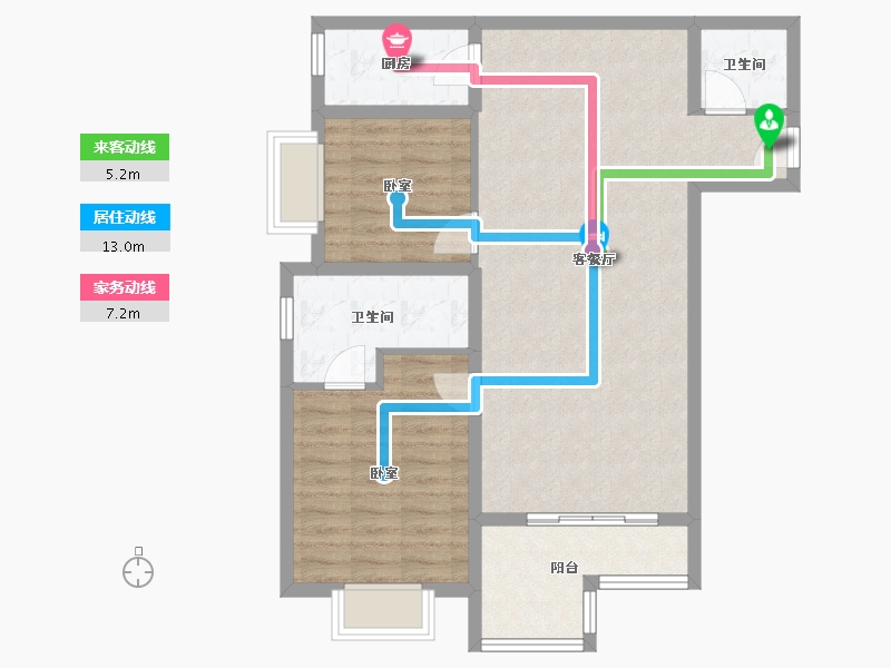 重庆-重庆市-中铁任之健康城-80.50-户型库-动静线