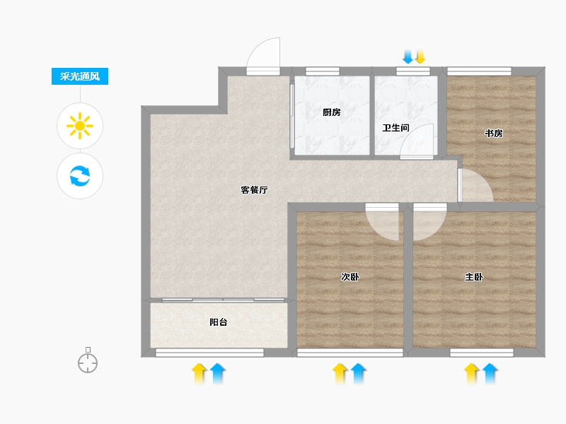 山东省-青岛市-卓越花园-79.21-户型库-采光通风