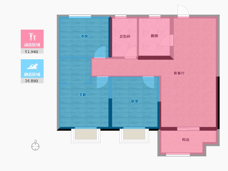 江苏省-徐州市-华建溪棠-79.04-户型库-动静分区