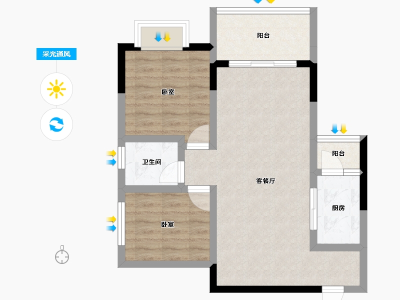 重庆-重庆市-半山半园-63.09-户型库-采光通风