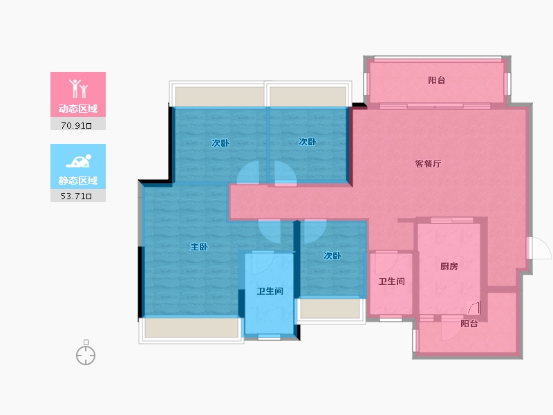 贵州省-贵阳市-融创九璟湾-111.08-户型库-动静分区